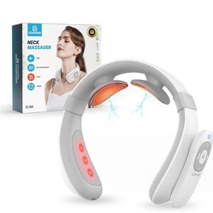 NEW- Portable Heated Neck Massager, Electric Neck Massager w/ Heat- white